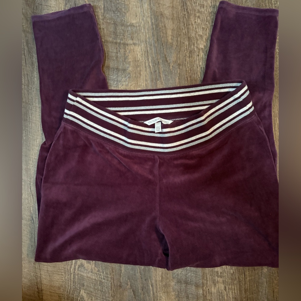 Victoria's Secret Kids Velvet Joggers in Deep Purple